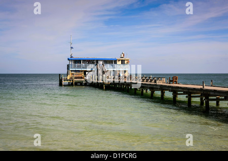 Canna e Mulinello Pier su Anna Maria Island Florida Foto Stock