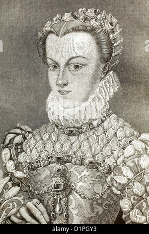 Elisabetta d'Austria, regina di Francia (1554-1592). Figlia dell'Imperatore Massimiliano II e di Maria d'Austria, moglie di Carlo IX. Foto Stock