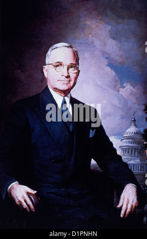 Harry Truman (1884-1972), 33a Presidente degli Stati Uniti d'America, ufficiale della Casa Bianca, Ritratto 1945 Foto Stock