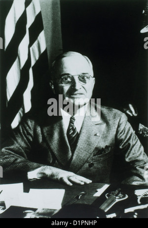 Harry Truman (1884-1972), 33a Presidente degli Stati Uniti d'America, Ritratto, 1945 Foto Stock