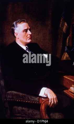 Franklin Delano Roosevelt (1882-1945), il trentaduesimo Presidente degli Stati Uniti d'America, ufficiale della Casa Bianca, Ritratto 1933 Foto Stock