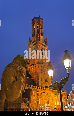 La torre di Belfort e Campanile Bruges Belgio Foto Stock