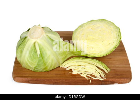 Cavolo crudo, tagliate a metà Foto Stock