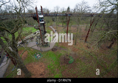 La Xstrata Treetop marciapiede, dà un 18 metri di Alta Vista della tettoia di alberi. Kew Gardens di Kew, Londra, 02 gennaio 2012. Foto Stock