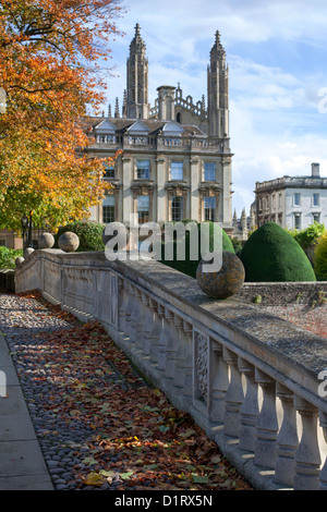 Clare College di Cambridge University Bridge in autunno. Foto Stock