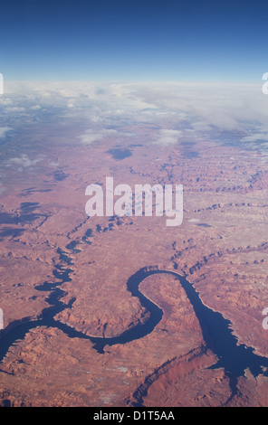 Immagine aerea del Lago Powell e Escalante Canyon in Utah Glenn Canyon Recreation Area Foto Stock