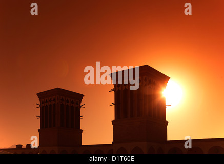 Windcatcher tradizionale (Badgir), Yazd, Iran Foto Stock