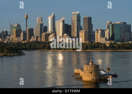 Fort Denison e skyline di Sydney, Australia Foto Stock