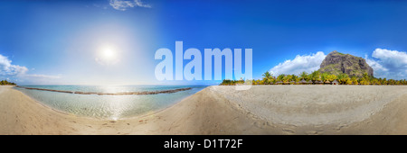 Vista panoramica su una bellissima spiaggia in Mauritius Foto Stock