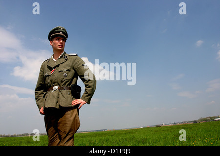 Ricostruzione della Battaglia della seconda Guerra Mondiale, liberazione di Ostrava, Airfield Mosnov, Repubblica Ceca, rievocazione della seconda guerra mondiale Foto Stock