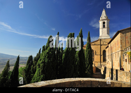 Val d'Orcia paesaggi, Pienza, Siena, Toscana, Italia Foto Stock