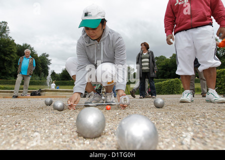 Schleswig, Germania, Tedesco campionati di bocce nei giardini barocchi Foto Stock