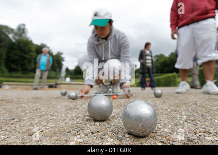 Schleswig, Germania, Tedesco campionati di bocce nei giardini barocchi Foto Stock