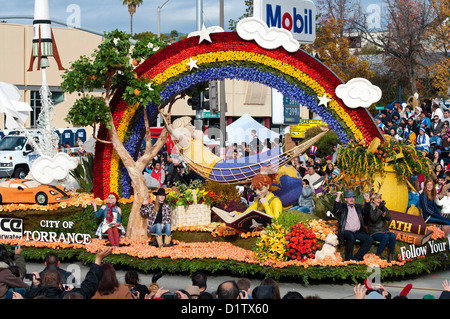 Città di Torrance, 'Foloow i vostri sogni", a 124Rose Parade, "Oh, i luoghi potrai andare!(TM), ' Martedì, 1 gennaio, 2013 Foto Stock