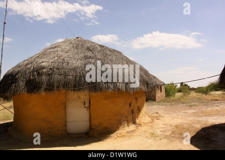 Capanna di fango Raijasthan India Foto Stock