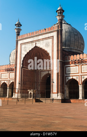 Ingresso principale in Jama Masjid moschea, la Vecchia Delhi, India Foto Stock