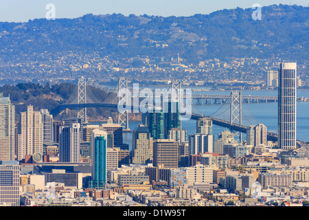 San Francisco Downtown visto da di Twin Peaks Foto Stock