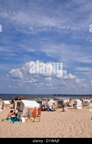 Spiaggia di Ahlbeck, Usedom, Germania Foto Stock