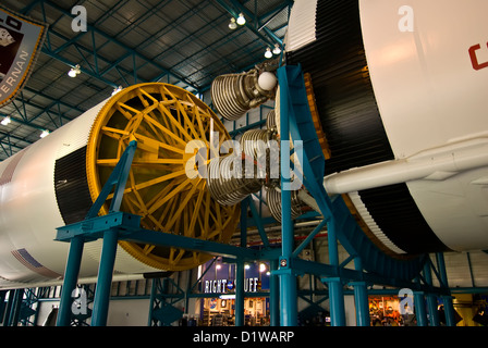 Razzo Apollo di veicolo spaziale meccanismo di docking per il display dal Kennedy Space Center Visitor Center, Florida Foto Stock