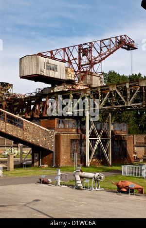 V2 edifici di fabbrica gru, Peenemunde, Usedom, Germania Foto Stock