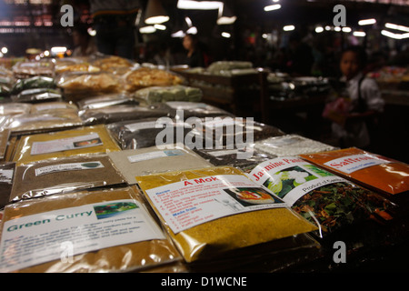 Una spezia in stallo il mercato vecchio, Siem Reap. Foto Stock