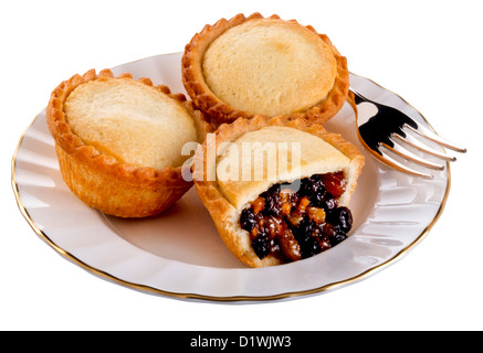 Tagliare FUORI DI NATALE pasticci di carne macinata Foto Stock