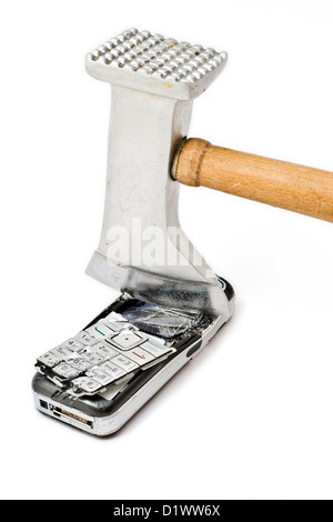 Smashing telefono cellulare Foto Stock
