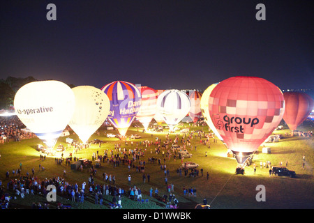 Bristol International Balloon Fiesta bagliore di notte Foto Stock