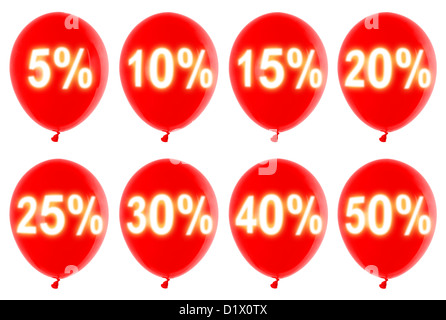 Percentuale di palloncini Foto Stock