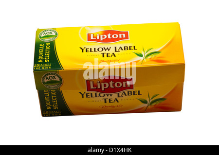 Una scatola di Lipton Yellow Label bustine di tè Foto Stock