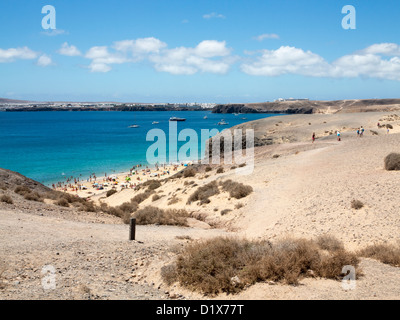 Playa del Pozo spiagge di Papagayo, vicino a Playa Blanca, Lanzarote, Isole Canarie Foto Stock