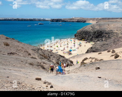 Playa del Pozo spiagge di Papagayo, vicino a Playa Blanca, Lanzarote, Isole Canarie Foto Stock