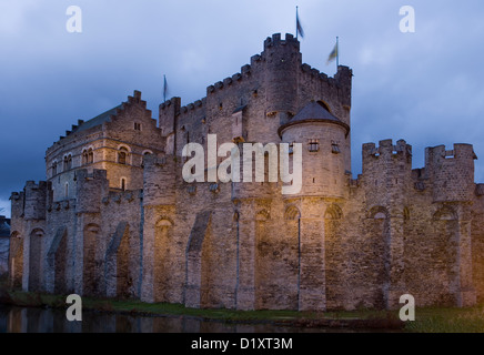 Il Castello di Gravensteen a Gand Belgio Foto Stock