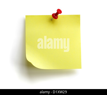 Blank bigliettino giallo Foto Stock