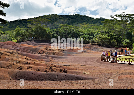 Sette terre colorate vicino a Chamarel, Mauritius, Oceano indiano, Africa Foto Stock