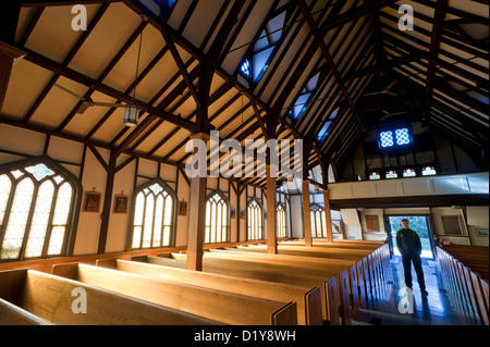 Interno dell'Unione Chiesa congregazionale, in York Beach, Maine, Stati Uniti d'America. Foto Stock