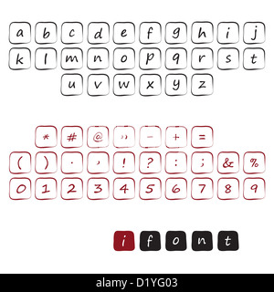 Nuovo e moderno di stile quadrato alfabeto le lettere possono utilizzare nei vostri testi Foto Stock