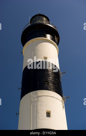 Isola d'Oleron francesi nella Charente con faro a strisce Foto Stock