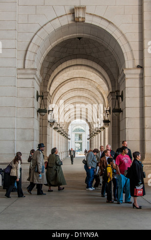 Arcade presso la Union Station a Washington DC, Stati Uniti d'America Foto Stock