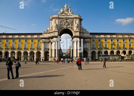 Arco trionfale da Praça Comercio di Rus Augusta Foto Stock