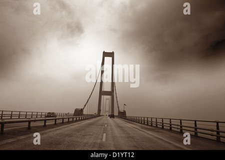 Ponte tra Fyn e seeland in Danimarca. Great Belt Bridge' (Danese: Storebaeltsbroen) Foto Stock