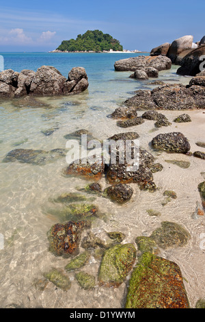 Coral Beach. Pulau Pangkor Island. Malaysia Foto Stock