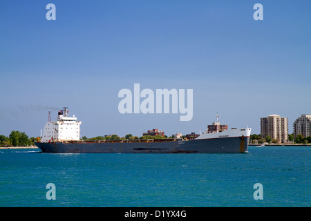 Tecumseh portarinfuse nave sulla St Clair River a Port Huron, Michigan, Stati Uniti d'America. Foto Stock