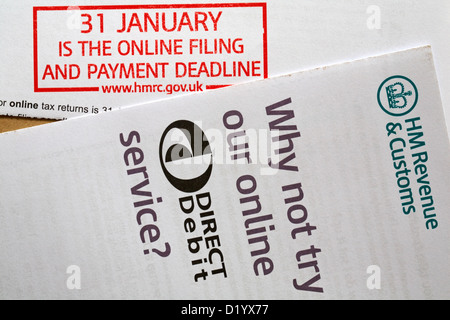 Perché non provare il nostro online con addebito diretto servizio - HM Revenue & Clienti modulo di richiesta informazioni - 31 gennaio è online il deposito e termine di pagamento Foto Stock