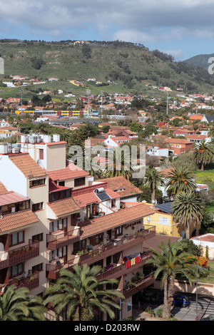 Tettuccio di vista aerea di La Laguna, Sito Patrimonio Mondiale dell'UNESCO, Tenerife, Isole Canarie. Foto Stock