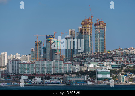 Grande sviluppo turistico in spiaggia Haeundae distretto di Busan Foto Stock