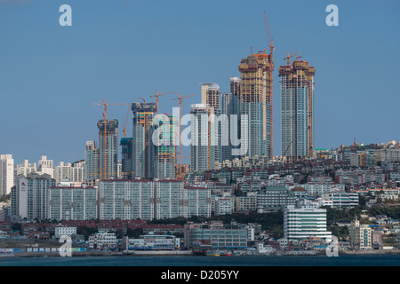 Grande sviluppo turistico in spiaggia Haeundae distretto di Busan Foto Stock