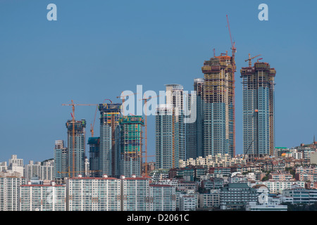 Grande sviluppo turistico in spiaggia Haeundae distretto di Busan Foto Stock