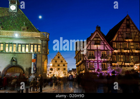 Quartiere storico in inverno, Colmar, Alsazia, Francia Foto Stock