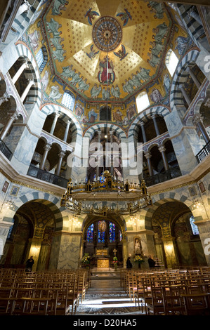 Ottagono carolingio, Cattedrale di Aquisgrana, Sito Patrimonio Mondiale dell'UNESCO, Aachen, Renania settentrionale-Vestfalia, Germania Foto Stock
